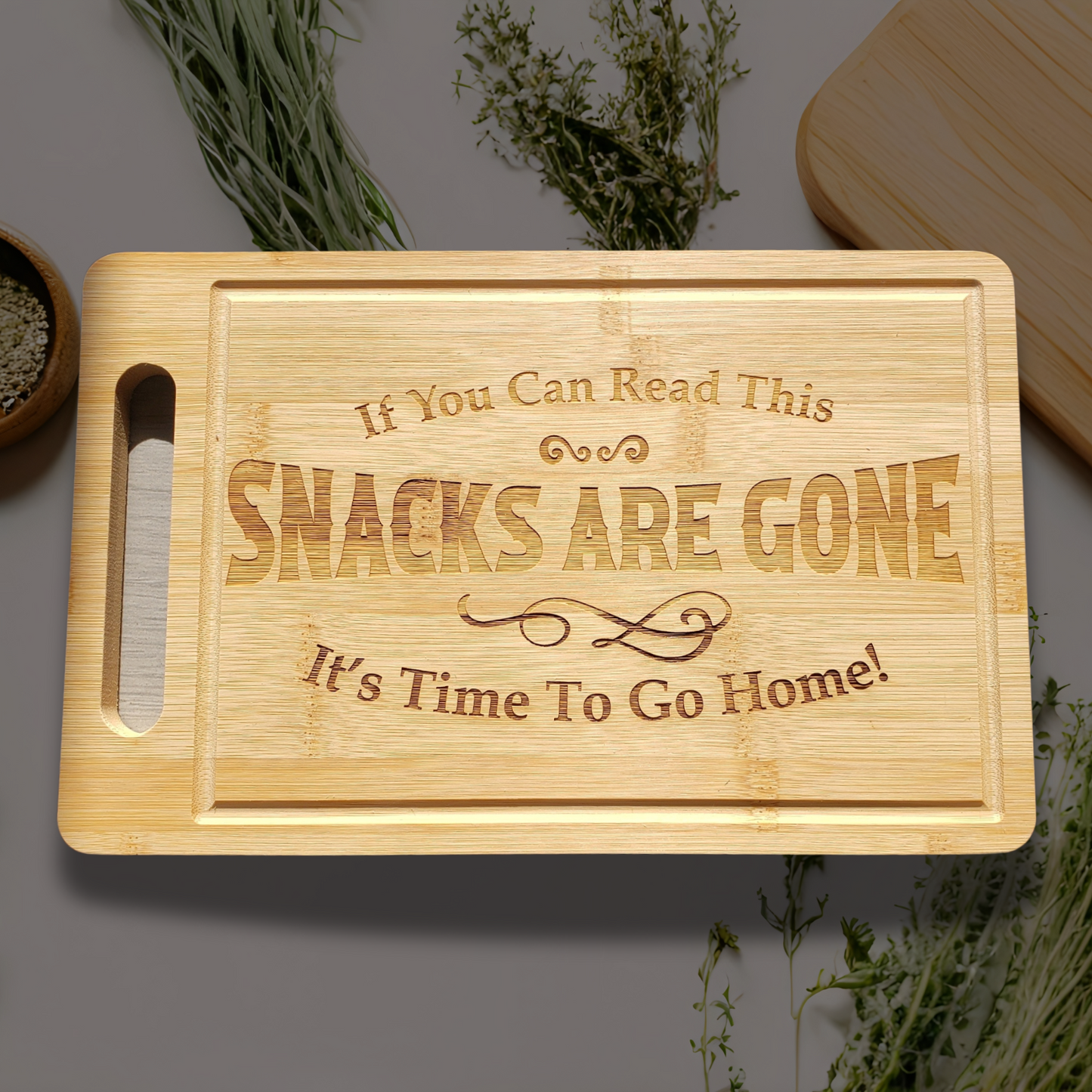 Personalized Laser Engraved Bamboo Cutting Board – Custom Scripture or Special Message (12" x 8")
