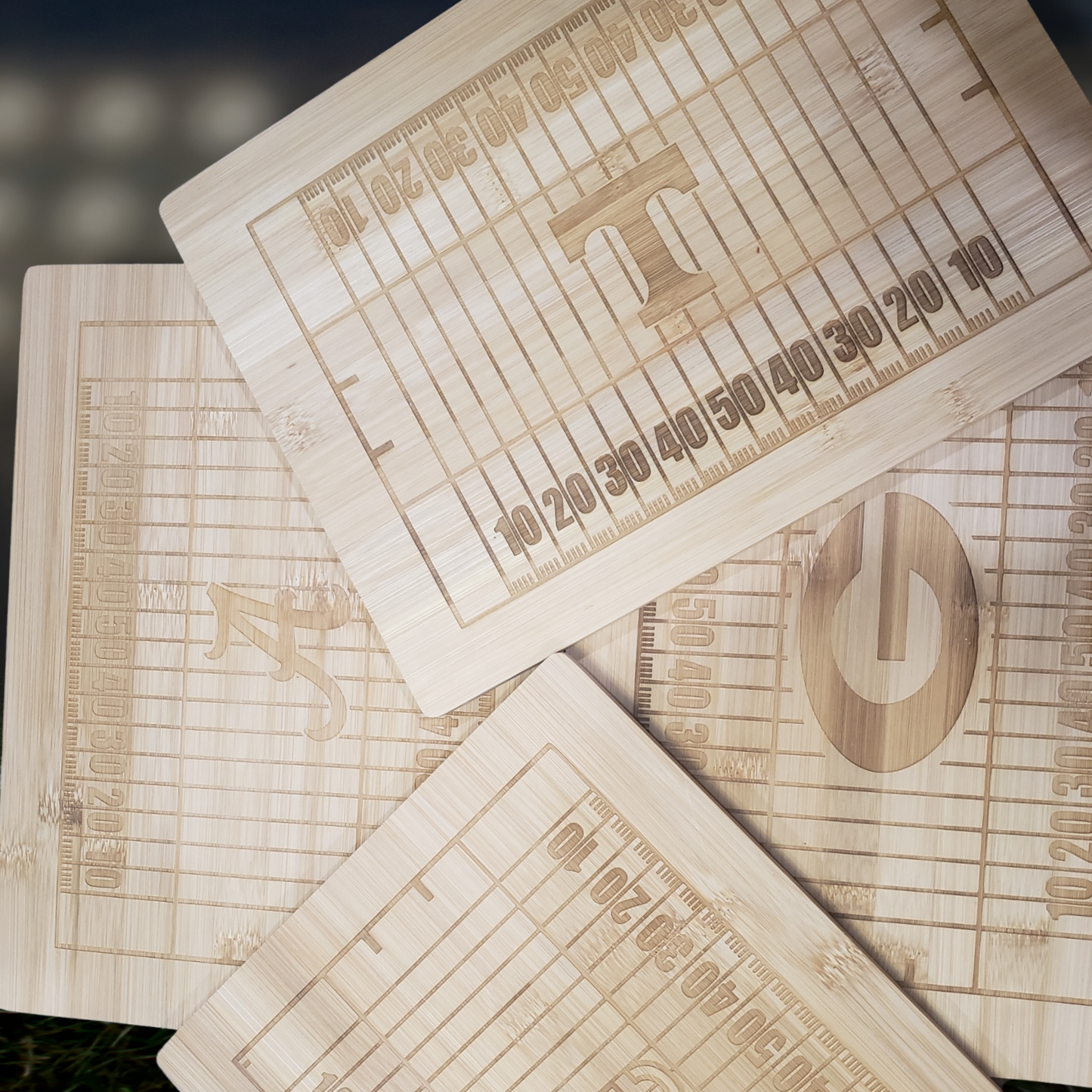Laser Engraved Bamboo Cutting Board – Customizable Team Designs (12" x 10")