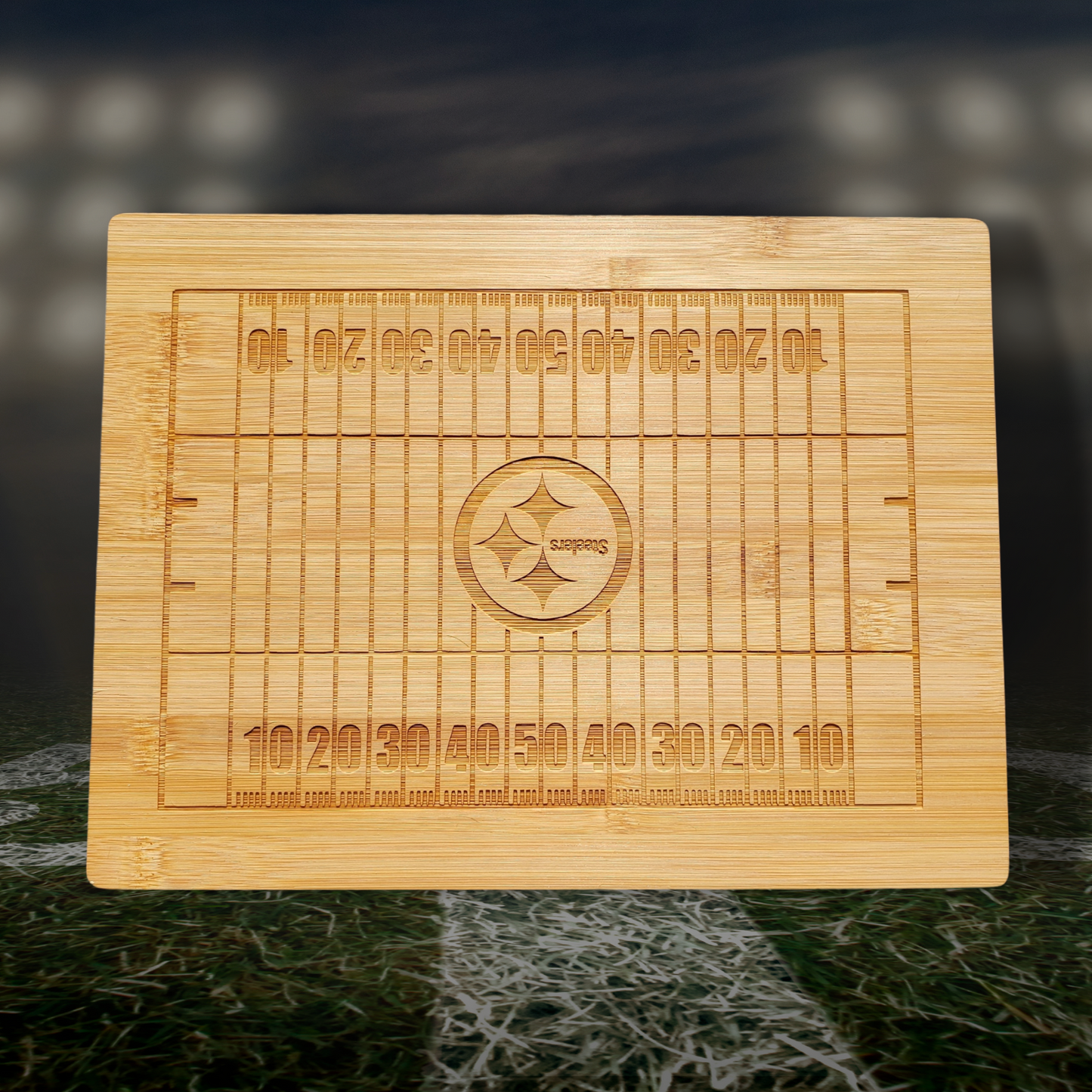 Laser Engraved Bamboo Cutting Board – Customizable Team Designs (12" x 10")