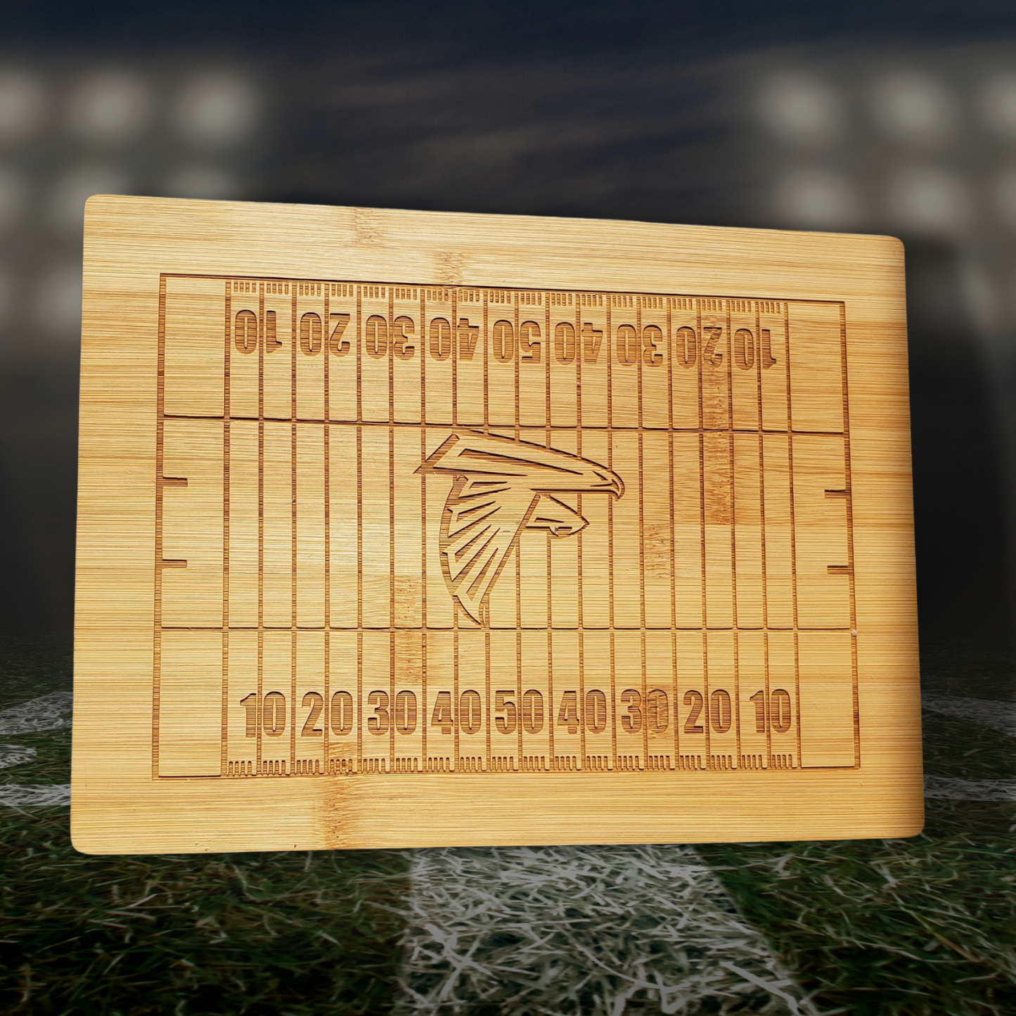 Laser Engraved Bamboo Cutting Board – Customizable Team Designs (12" x 10")